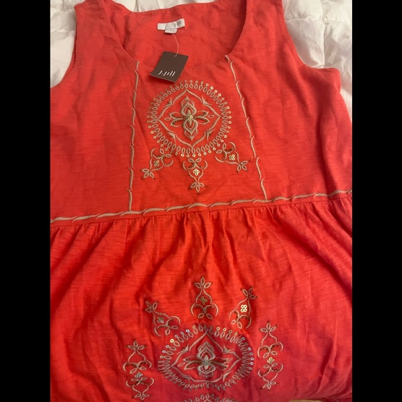 New J Jill Boho maxi tiered dress womens small - Picture 4 of 5